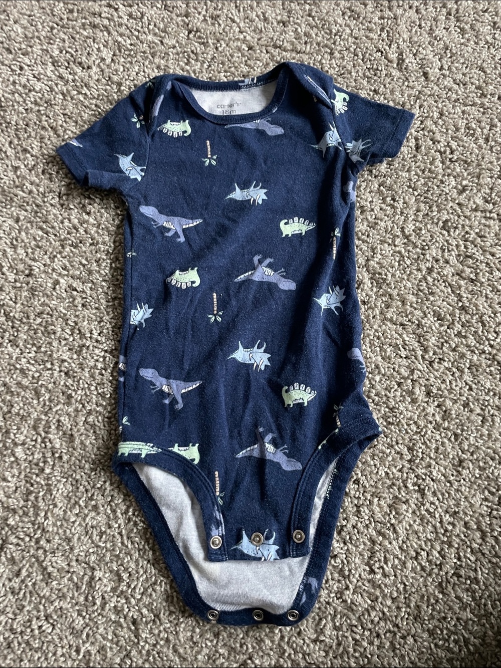 Carter's Navy Dinosaur Print One-Piece Bodysuit